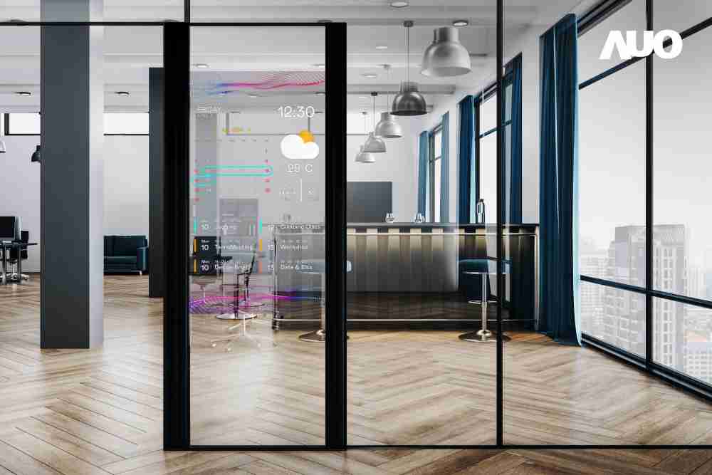 60吋Micro LED透明窗屏显示器，，，，可依需求调整并延伸应用于不同场域，，，包括汽车侧窗或家庭玄关、、、、智慧橱窗、、、商业展示等面向，，，提供丰富的信息娱乐内容